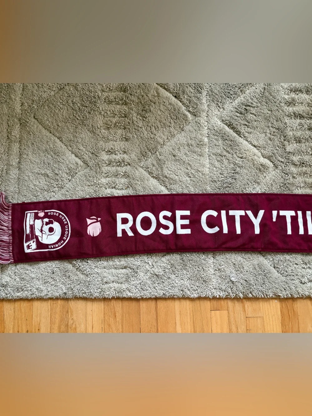 NWT! Portland Timbers Jersey Hook Reversible Scarf, Rose City ‘Til I Die!  MLS